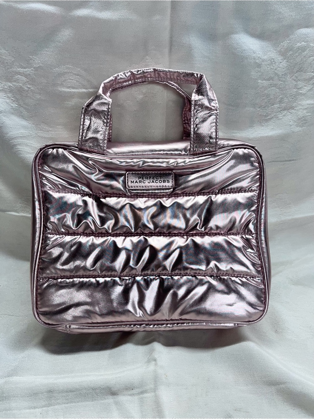 Marc Jacobs Perfect Metallic Rose Pink Makeup Cosmetic Bag